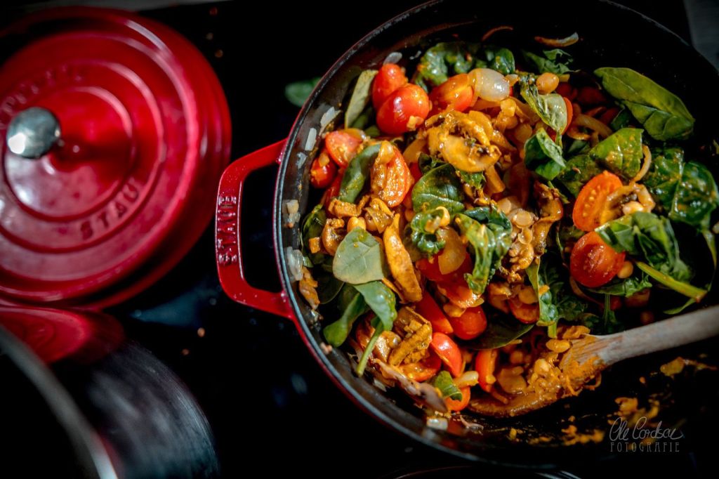 Chana saag, Kichererbsen, Spinat, Tomaten, Curry