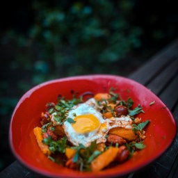 Orangensalat mit krosser Chorizo und Spiegelei – grotesk? Grandios!