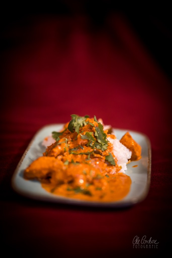 best butter chicken rice cilantro coriander murgh makhani bokeh